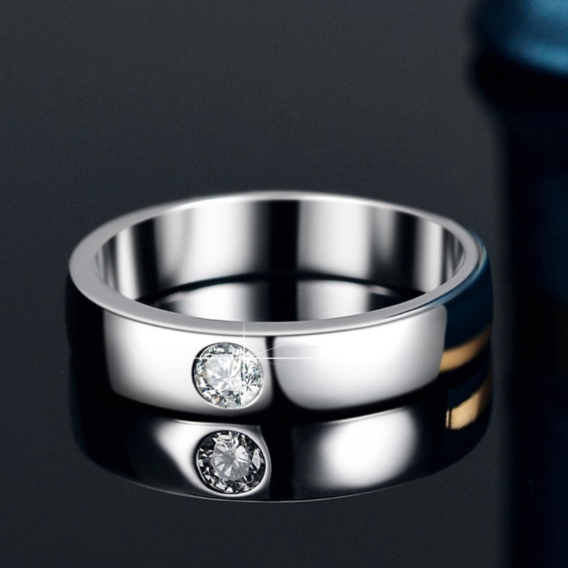 Unisex Couple's 925 Silvery Moissanite Wedding Ring